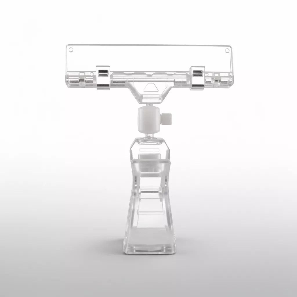 Uchwyt na cenówki z dużym klipsem i małą klamrą